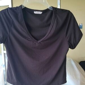 Olivia Rae Black Fitted Crop T-Shirt